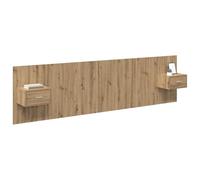vidaXL Cabecero con Mueble 3 pcs Roble Artesanal Madera de ingeniería, Solución de Almacenamiento Elegante, cabecero Moderno, Mueble Flotante, diseño Minimalista Que Ahorra Espacio