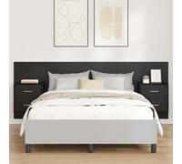 vidaXL Cabecero con Mueble 3 uds. Roble Negro Madera de ingeniería