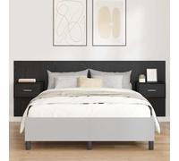 vidaXL Cabecero con Mueble 3 uds. Roble Negro Madera de ingeniería