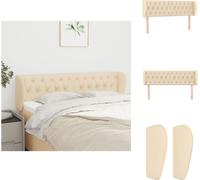 vidaXL Cabecero con orejas, color crema, 147 x 23 x 78/88 cm, tela – Cabecero y piecero