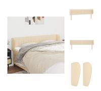 vidaXL Cabecero con orejas, color crema, 183x23x78/88 cm, tela - Cabecero y pie de cama