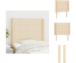 vidaXL Cabecero con orejas, color crema, 83x16x118/128 cm, tela – Cabecero y pie de cama