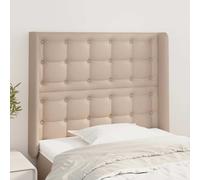 vidaXL Cabecero con orejas cuero sintético capuchino 83x16x118/128 cm