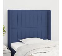 vidaXL Cabecero con orejas de tela azul 83x16x118/128 cm