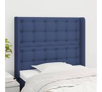 vidaXL Cabecero con orejas de tela azul 93x16x118/128 cm