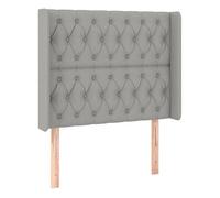 Vidaxl cabecero con orejas de tela gris claro 103x16x118/128 cm