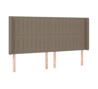 Cabecero Con Orejas De Tela Gris Taupe 183x16x118/128 Cm Vidaxl