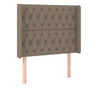 Vidaxl cabecero con orejas de tela gris taupe 93x16x118/128 cm