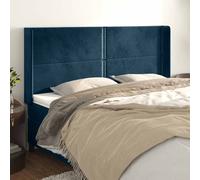 vidaXL Cabecero con orejas de terciopelo azul oscuro 163x16x118/128 cm