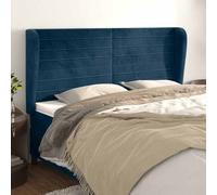 vidaXL Cabecero con orejas de terciopelo azul oscuro 163x23x118/128 cm