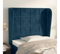 vidaXL Cabecero con orejas de terciopelo azul oscuro 83x23x118/128 cm