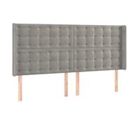 vidaXL Cabecero con orejas, color gris claro, 203 x 16 x 118/128 cm, terciopelo