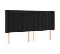 Vidaxl cabecero con orejas de terciopelo negro 203x16x118/128 cm