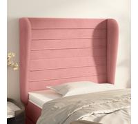 vidaXL Cabecero con orejas de terciopelo rosa 103x23x118/128 cm