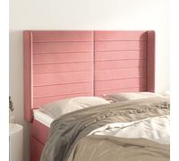 vidaXL Cabecero con orejas de terciopelo rosa 147x16x118/128 cm
