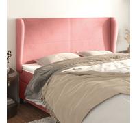 vidaXL Cabecero con orejas de terciopelo rosa 163x23x118/128 cm