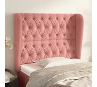 vidaXL Cabecero con orejas de terciopelo rosa 93x23x118/128 cm