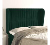 Vidaxl cabecero con orejas de terciopelo verde oscuro 147x23x118/128cm