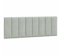vidaXL Cabecero de Cama Acolchado Hanko, Cabecera Tapizada de Cojín, Cabezal de Almohada Colgante, Mueble de Dormitorio, Terciopelo Gris Claro 120 cm