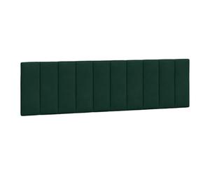 vidaXL Cabecero de Cama Acolchado Hanko, Cabezal Tapizado de Cojín Almohada, Cabecera Colgante, Mueble para Dormitorio, Terciopelo Verde Oscuro 180 cm