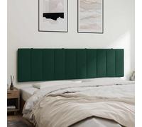 vidaXL Cabecero de Cama Acolchado Hanko, Cabezal Tapizado de Cojín Almohada, Cabecera Colgante, Mueble para Dormitorio, Terciopelo Verde Oscuro 180 cm