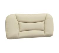 vidaXL Cabecero de cama Hvar, acolchado tapizado (cojín almohada), colgante, tela crema 90 cm