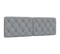 vidaXL Cabecero de cama acolchado tela gris claro 160 cm