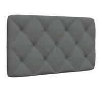 vidaXL Cabecero de cama acolchado tela gris oscuro 90 cm