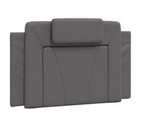 vidaXL Cabecero de Cama Acolchado Viana, Cabezal Tapizado de Cojín Almohada, Cabecera Colgante, Mueble para Dormitorio, Cuero Sintético Gris 90 cm