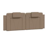 vidaXL Cabecero de Cama Acolchado Viana, Cabezal Tapizado de Cojín Almohada, Cabecera Colgante, Mueble para Dormitorio, Cuero Sintético Capuchino 120 cm