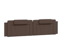 vidaXL Cabecero de Cama Acolchado Viana, Cabezal Tapizado de Cojín Almohada, Cabecera Colgante, Mueble para Dormitorio, Cuero Sintético Marrón 200 cm
