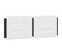 vidaXL Cabecero de Cama Acolchado Zadar, Cabecera Tapizada de Cojín, Cabezal de Almohada Colgante, Mueble de Dormitorio, Cuero Sintético Blanco Negro 140 cm