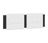 vidaXL Cabecero de Cama Acolchado Zadar, Cabecera Tapizada de Cojín, Cabezal de Almohada Colgante, Mueble de Dormitorio, Cuero Sintético Blanco Negro 160 cm