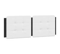 vidaXL Cabecero de Cama Acolchado Zadar, Cabecera Tapizada de Cojín, Cabezal de Almohada Colgante, Mueble de Dormitorio, Cuero Sintético Blanco Negro 140 cm