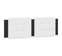 vidaXL Cabecero de Cama Acolchado Zadar, Cabecera Tapizada de Cojín, Cabezal de Almohada Colgante, Mueble de Dormitorio, Cuero Sintético Blanco Negro 160 cm