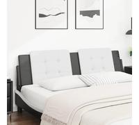 vidaXL Cabecero de cama acolchado Zadar cuero sintético blanco negro 183 cm