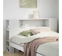 vidaXL Cabecero de cama almacenaje madera maciza pino blanco 135 cm