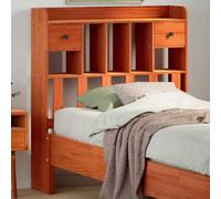 vidaXL Cabecero de cama almacenaje madera maciza pino marrón 100 cm