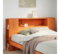 vidaXL Cabecero de cama almacenaje madera maciza pino marrón 150 cm