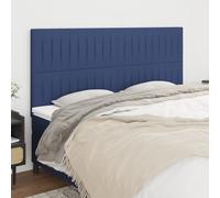vidaXL Cabecero de cama azul 200x5x118/128 cm Tela