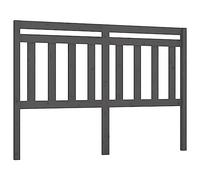 vidaXL Cabecero de Cama Cabezal Dormitorio Estructura Habitación Mobiliario Muebles Decoración Adorno Madera Maciza de Pino Gris 146x4x100 cm