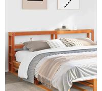 vidaXL Cabecero de cama con estantes — madera maciza de pino, marrón, 200 cm