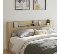 vidaXL Cabecero de cama con LED roble Sonoma 220x16,5x103,5 cm