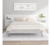 vidaXL Cabecero de cama con mesitas madera contrachapada blanco
