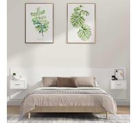 vidaXL Cabecero de cama con mesitas de madera contrachapada, blanco