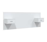 vidaXL Cabecero de cama con mesitas – madera contrachapada, blanco