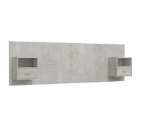 vidaXL Cabecero de cama Cabezal dormitorio con mesitas, madera contrachapada gris hormigón