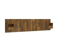 vidaXL Cabecero de cama con mesitas madera contrachapada roble ahumado Marrón