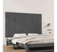 vidaXL Cabecero de cama de pared madera maciza pino gris 147x3x90 cm