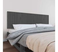 vidaXL Cabecero de cama de pared madera maciza pino gris 204x3x60 cm